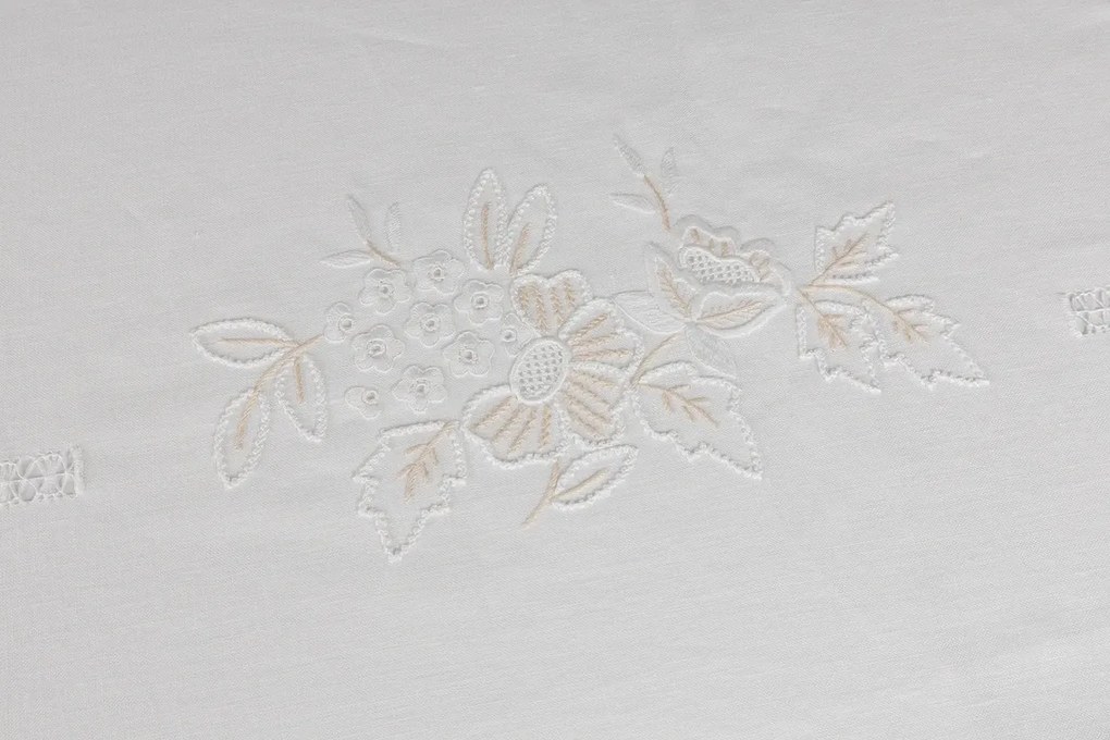 180x360 cm - Toalha de mesa 100% linho bordada a mão