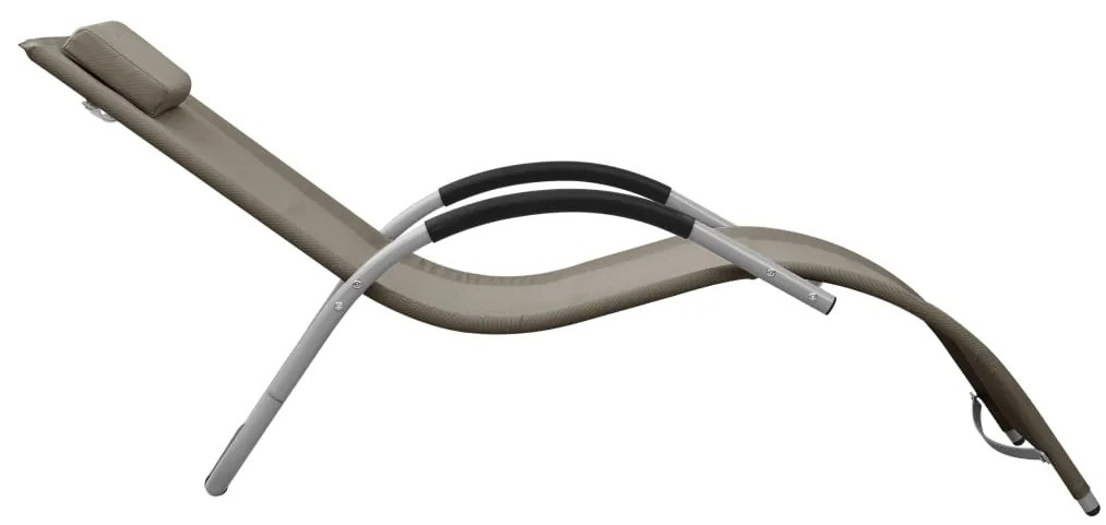 Espreguiçadeiras 2 pcs textilene cinza-acastanhado e cinzento