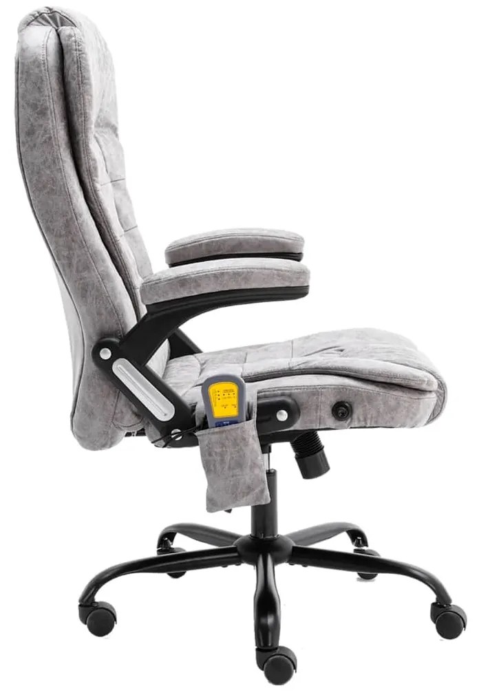 Cadeira de massagens p/ escritório couro artificial cinza-claro