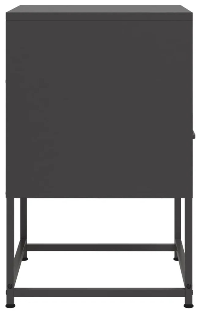 Mesas de cabeceira 2 pcs 36x39x60,5 cm aço preto