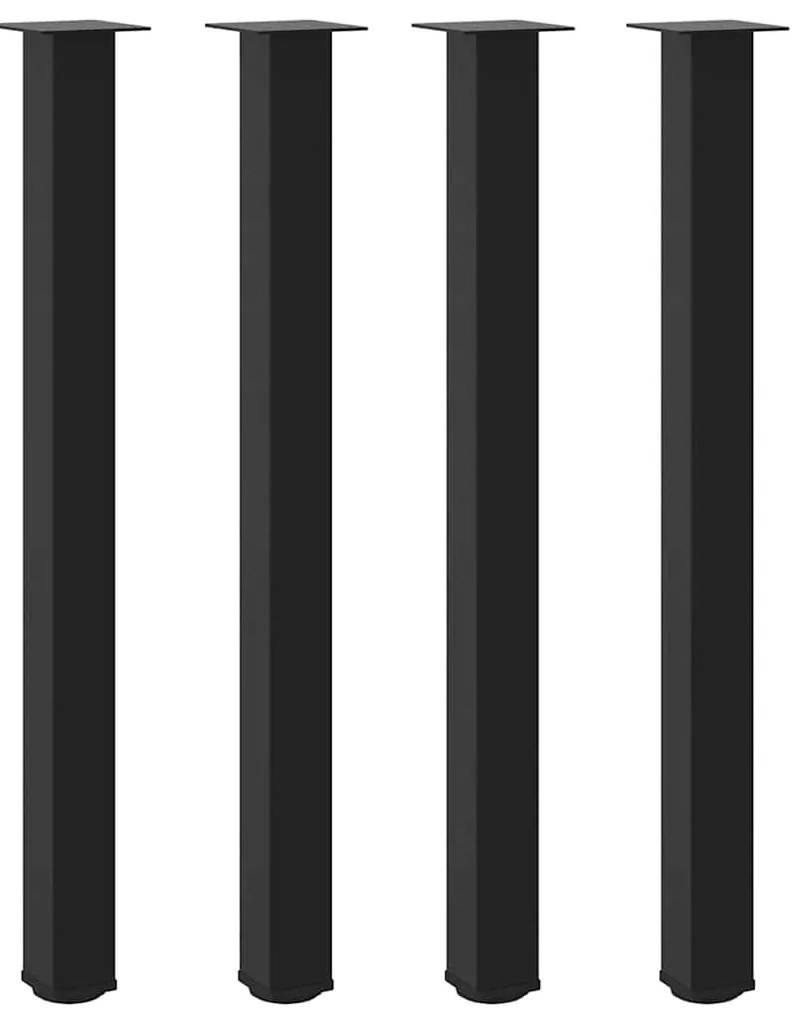 Pés para mesa de bar 4 peças, preto, 110-112 cm, aço