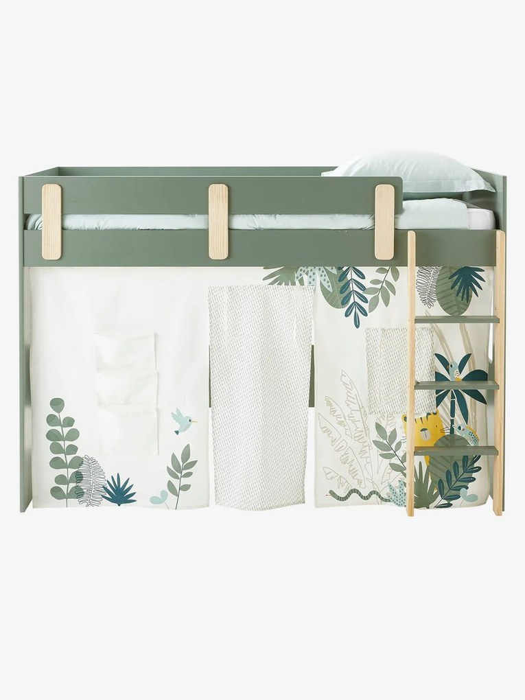 Tenda reversível, para cama,  tema Jungle imaginaire branco claro liso com motivo