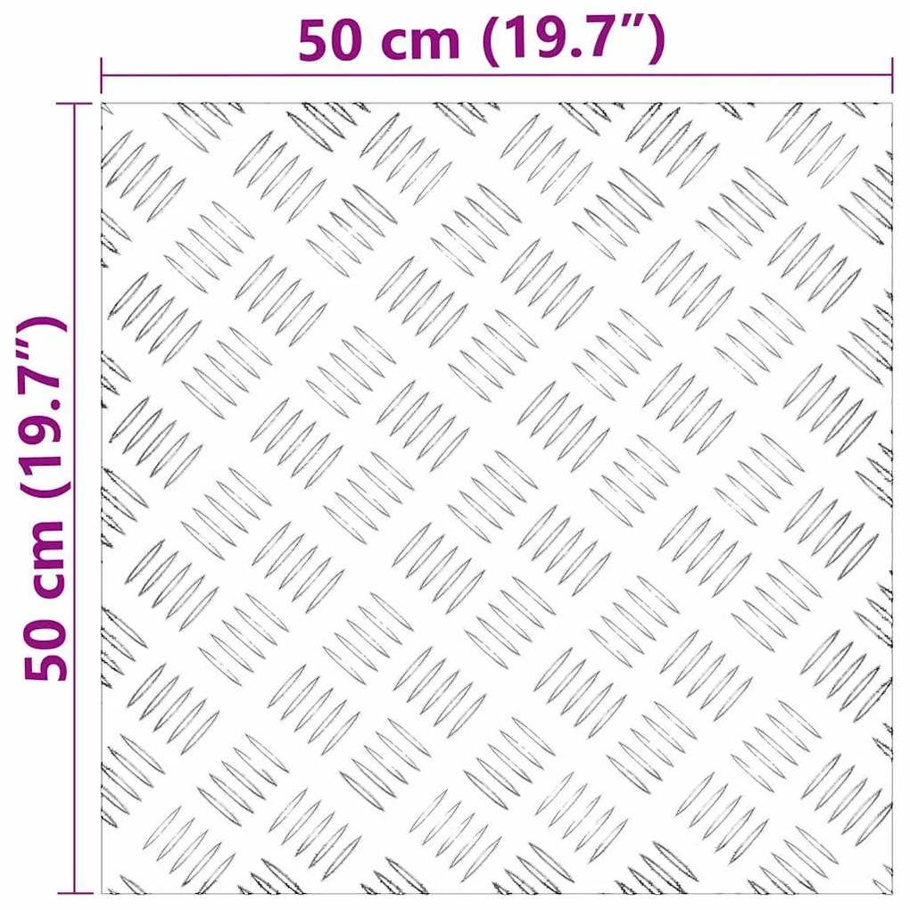 2 Unidades de Placas de Alumínio Antiderrapantes vidaXL 50x50 cm