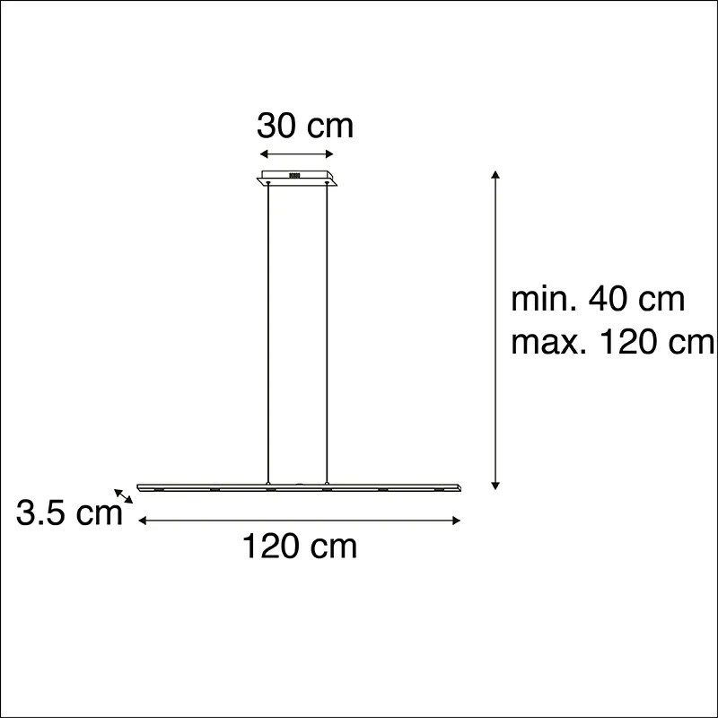 Candeeiro de suspensão design preto com LED e dimmer tátil - Platina Design,Moderno