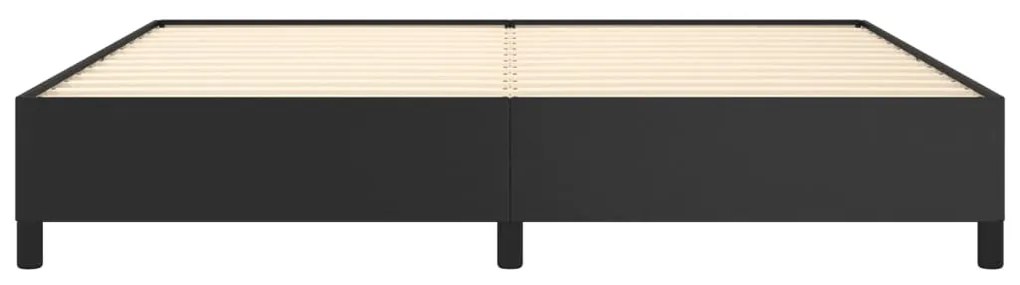 Estrutura de cama 200x200 cm couro artificial preto