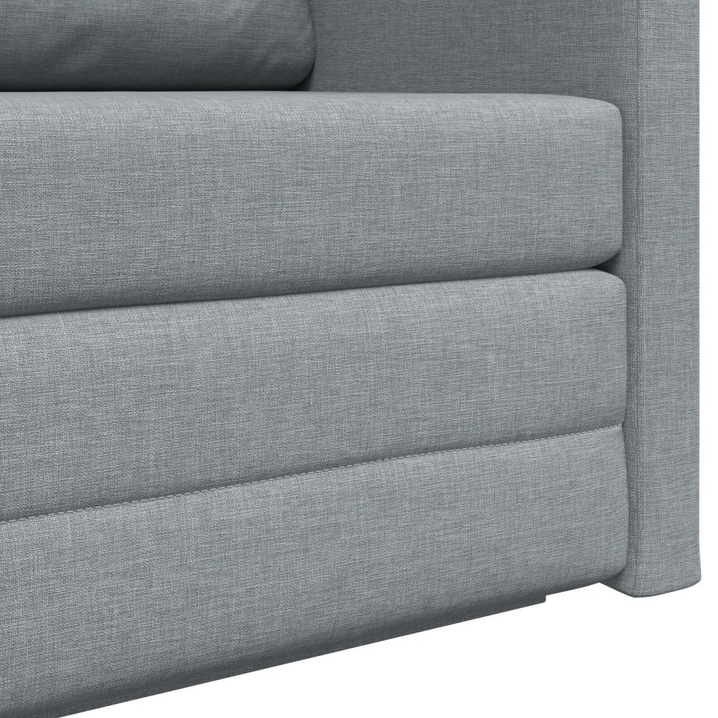 Sofá Cama de Chão 2-em-1 Cinza Claro 124x71x78 cm Tecido
