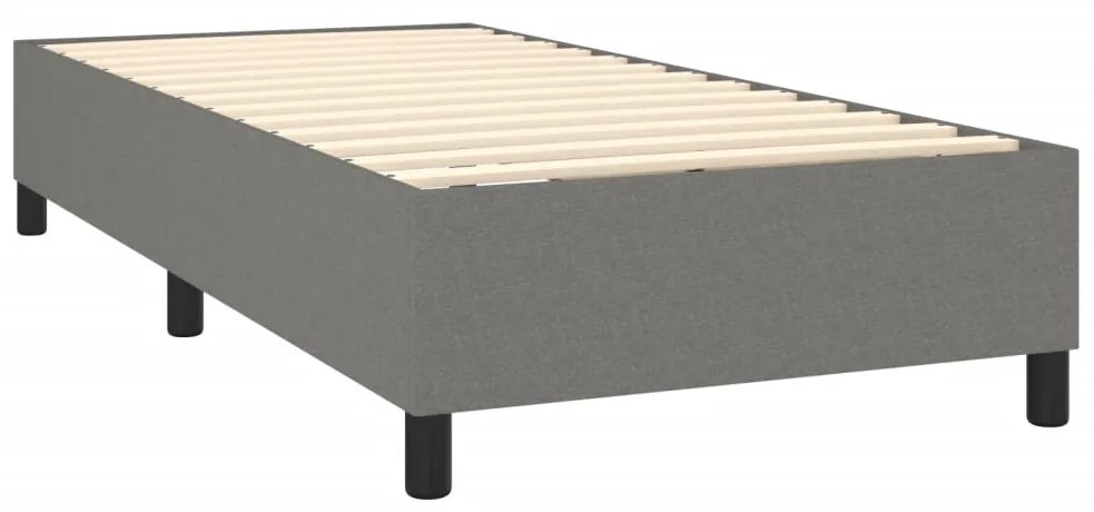 Cama com molas/colchão 100x200 cm tecido cinza-escuro