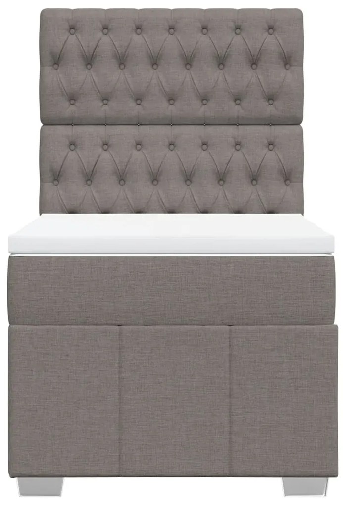 Cama com molas/colchão 90x200 cm tecido castanho-acinzentado