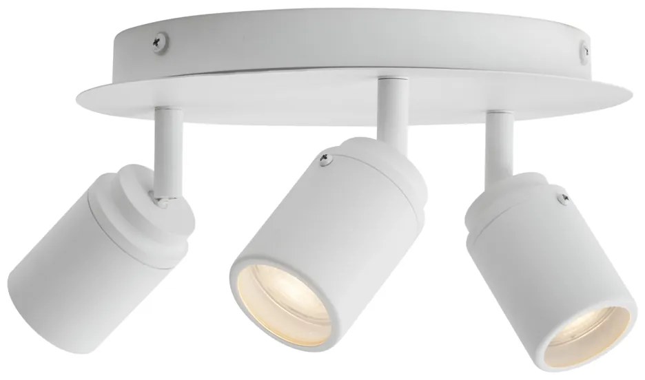 Foco de Casa de Banho Moderno Branco 3-Luzes IP44 - Ducha Moderno