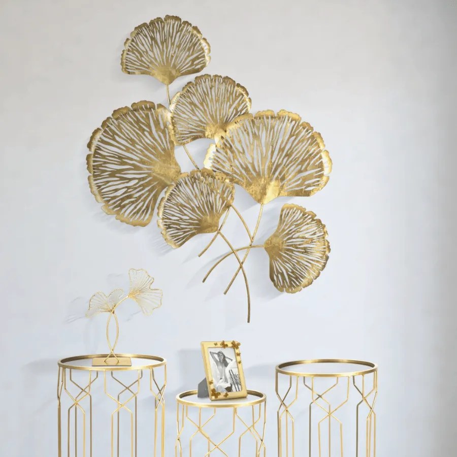 DECORAÇÃO DE PAREDE IRIS 78X5,5X101 CM DOURADO