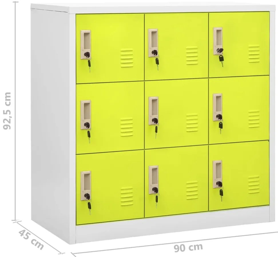 Cacifos 2 pcs 90x45x92,5 cm aço cinzento-claro e verde