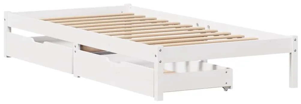 Cama sem colchão 90x200 cm madeira de pinho maciça branco