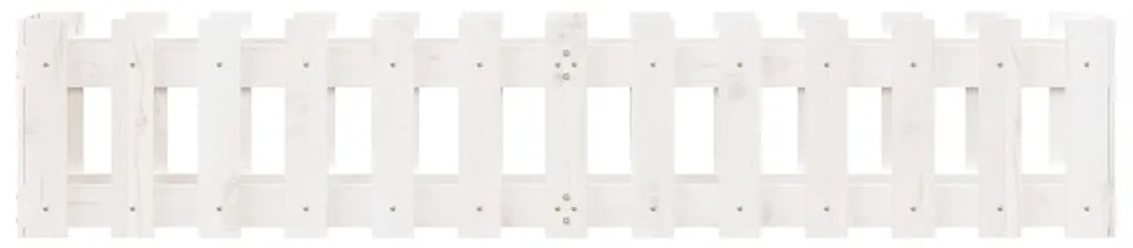 Canteiro elevado design cerca 150x30x30 cm pinho maciço branco