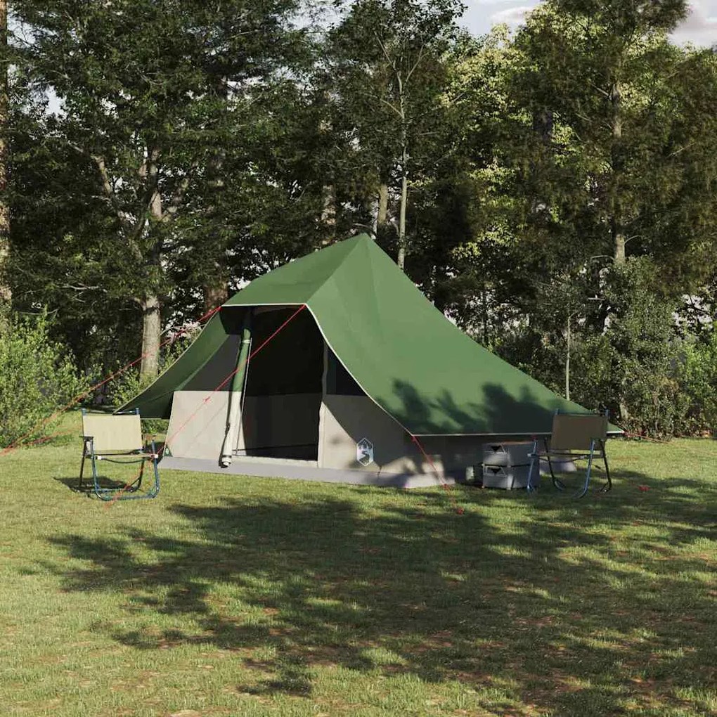vidaXL Barraca Tipi com telhado Verde 364 x 281 x 257 cm tafetá