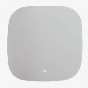 Espelho De Parede Quadrado 75x75 Cm Para Casa De Banho Com Luz Led E Antivapor Riben Normal - Sklum