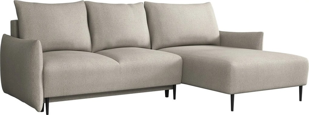 Sofá de canto Columbus 224, Cama com arrumação, 240x160x88cm, 95 kg, Pernas: Metal