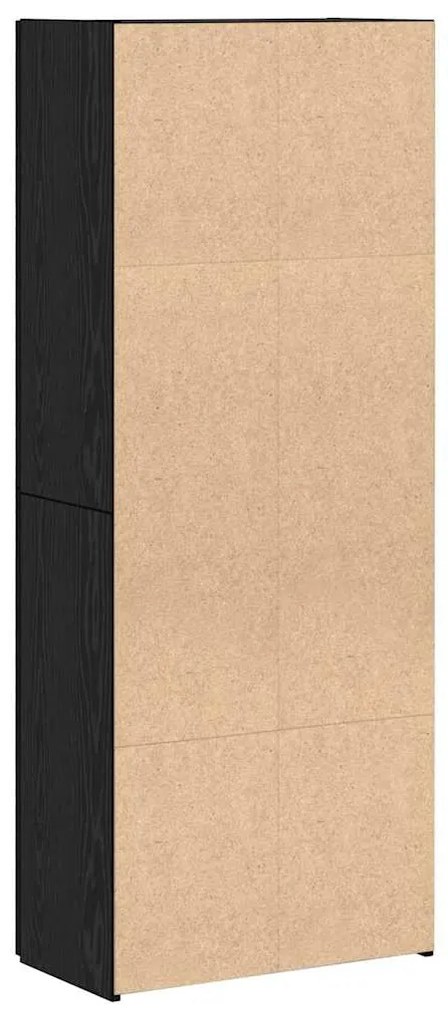 Aparador Preto em Carvalho - 60 x 32 x 153 cm - Madeira engenheirada