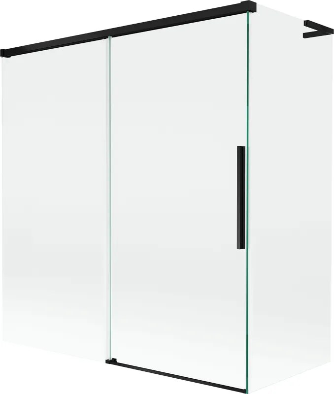 Mexen Rox L resguardo deslizante de duche com 2 painéis 150 + 70 x 150 cm, transparente, preto - 8C9L-150-070-70-00