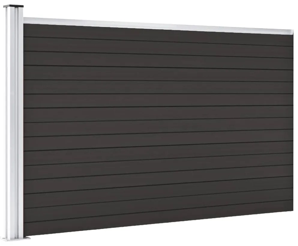 Painel de vedação WPC 175x105 cm preto