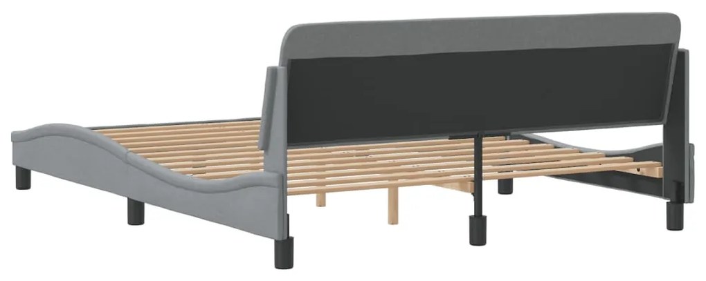 Estrutura de cama sem colchão 160x200 cm tecido cinzento-claro