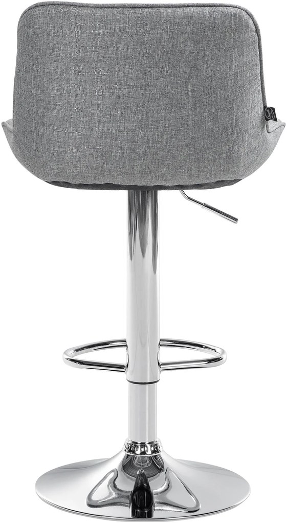 Banco alto em tecido com estrutura prateada 85-106 x 49 x 51 cm cinzento