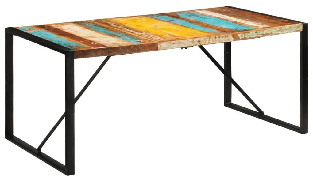 Mesa de jantar 175x90x76 cm madeira recuperada maciça