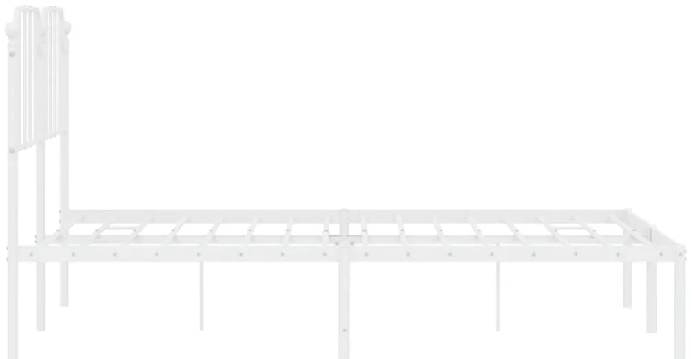 Estrutura de cama com cabeceira 140x190 cm metal branco