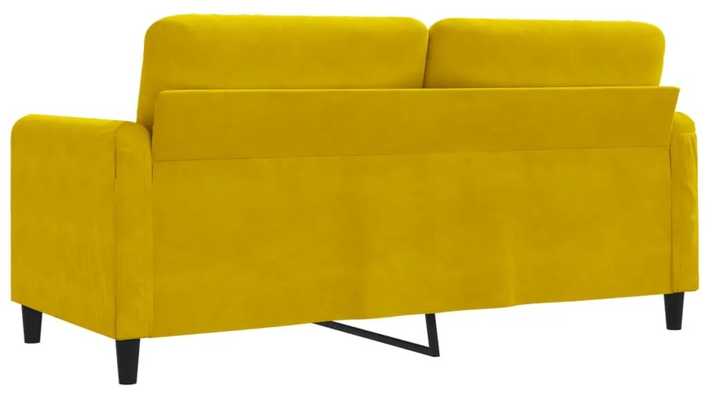 Sofá de 2 lugares veludo 140 cm amarelo