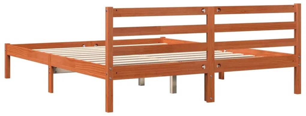 Cama sem colchão 180x200 cm pinho maciço castanho-mel