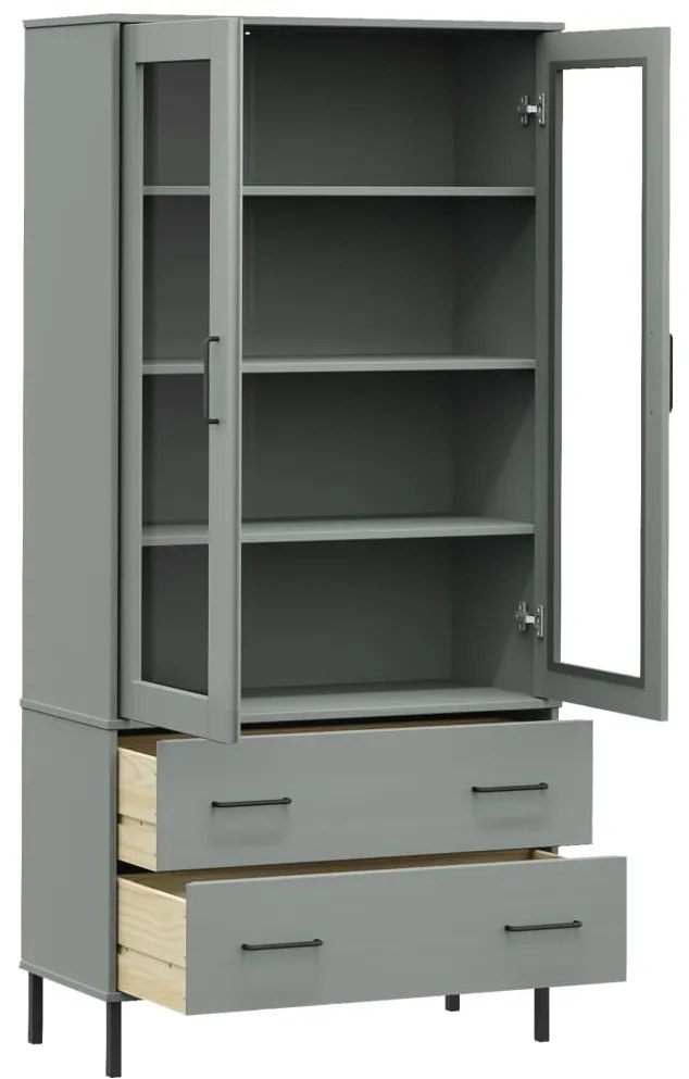 Estante c/ pernas metal 85x35x172,5 cm madeira OSLO cinzento