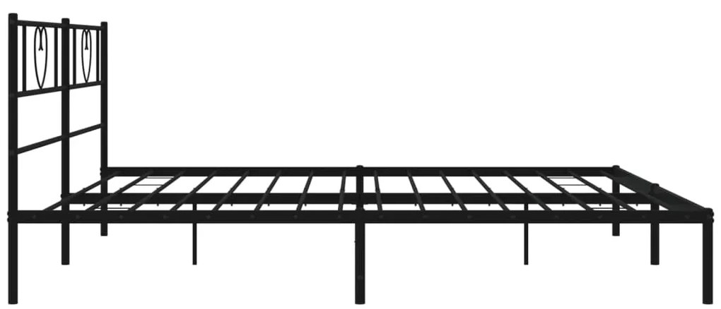 Estrutura de cama com cabeceira 183x213 cm metal preto