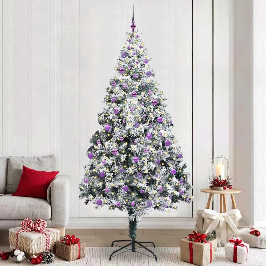 vidaXL Árvore de Natal Artificial Branco 240 cm PVC, Aço e Plástico