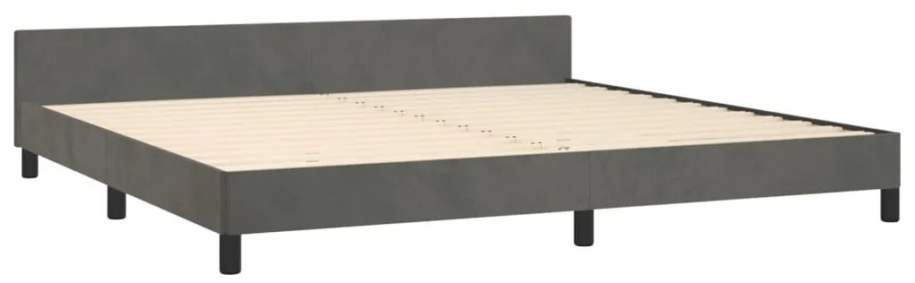 Estrutura de cama sem colchão 200x200 cm veludo cinzento-escuro