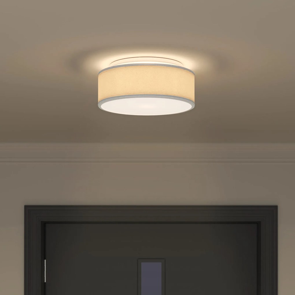 Luzes de Teto Montagem Embutida Cinza Ø 30 cm Tecido E27