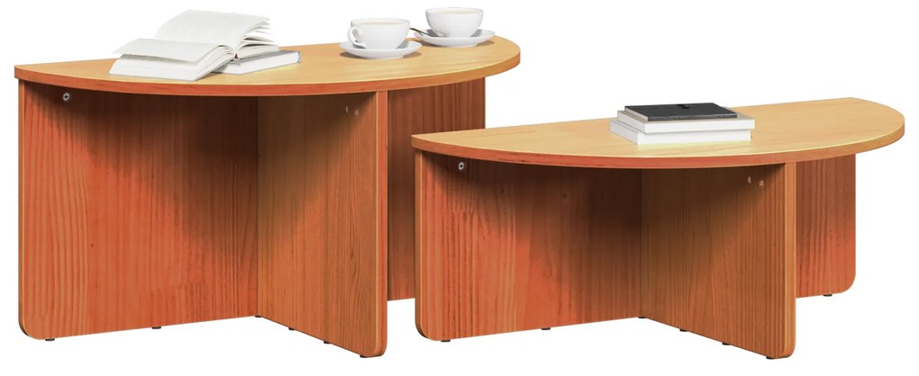 Mesa de centro 2 pcs Castanho-mel 79 x 39.5 x 40 cm