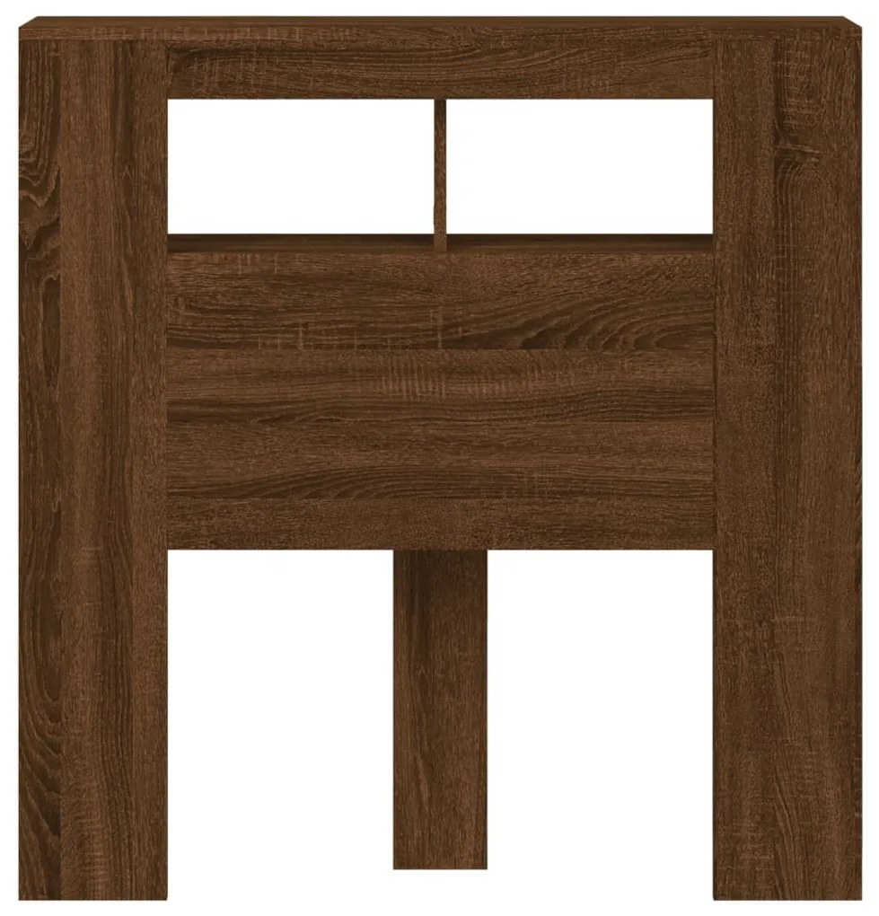 Cabeceira c/ LEDs 100x18,5x103,5 cm carvalho castanho