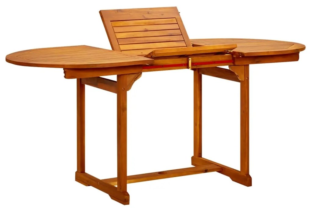 vidaXL Mesa de jantar p/ jardim (120-170)x80x75 cm acácia maciça