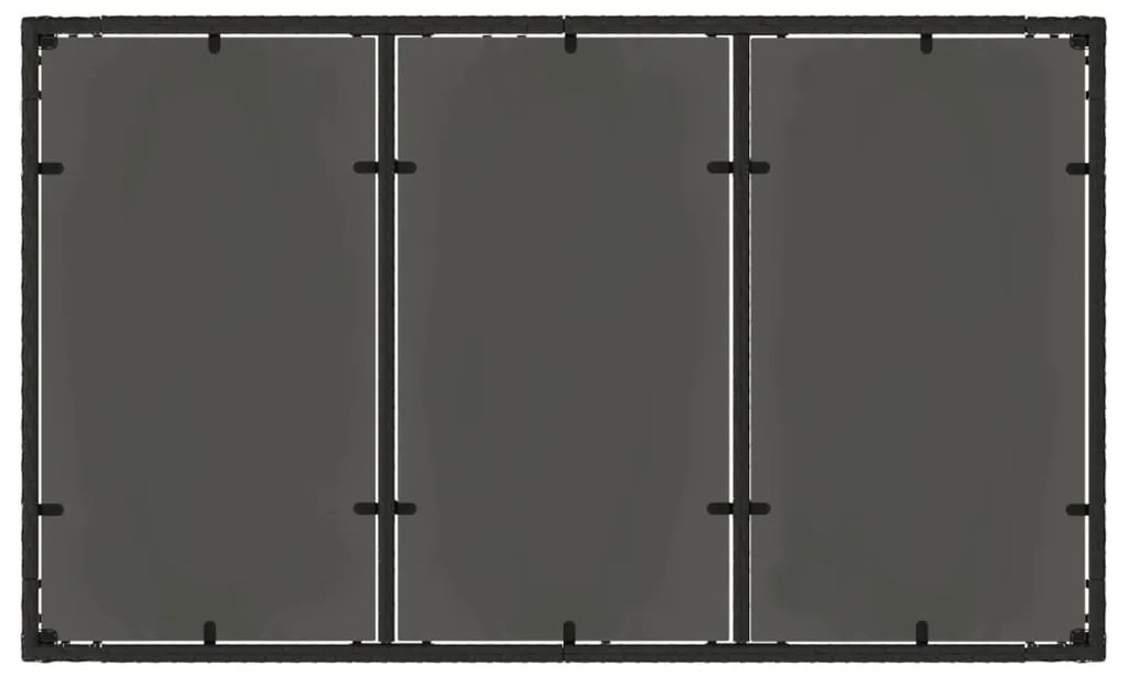 Mesa de jardim com tampo de vidro 150x90x75 cm vime PE preto