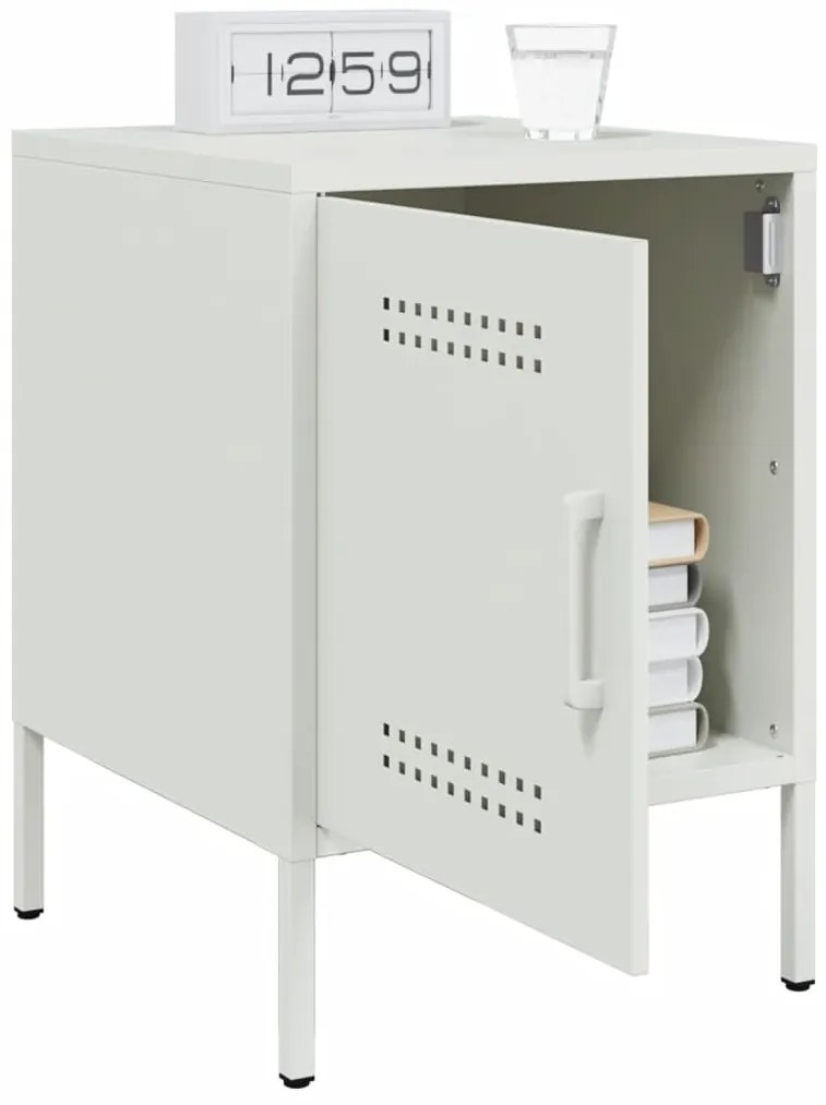 Mesa de cabeceira 36x39x50,5 cm aço branco