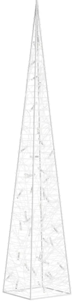 Cone de iluminação decorat. c/ LEDs acrílico 90cm branco quente