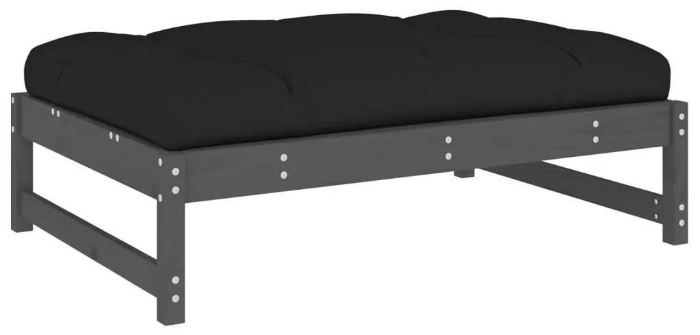 Apoio de pés para jardim 120x80 cm pinho maciço cinzento