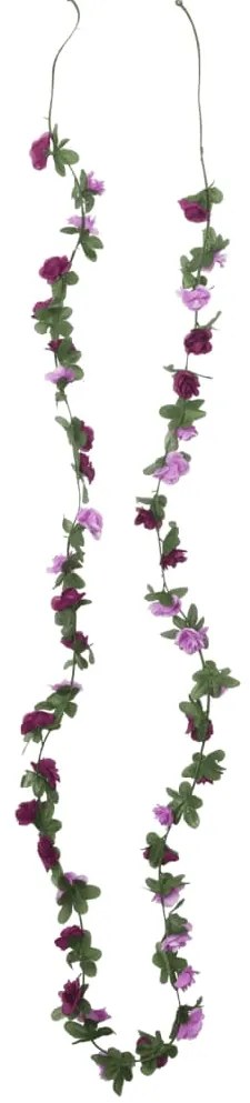 Grinaldas de flores de Natal 6 pcs 250 cm roxo claro