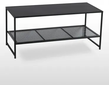 Mesa De Centro Retangular Em Aço (100x40 Cm) Thura Negro-de-fumo - Sklum