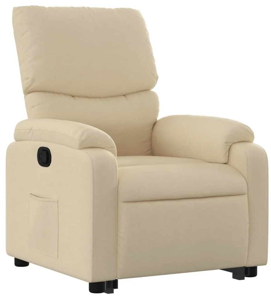 Poltrona reclinável elevatória tecido cor creme