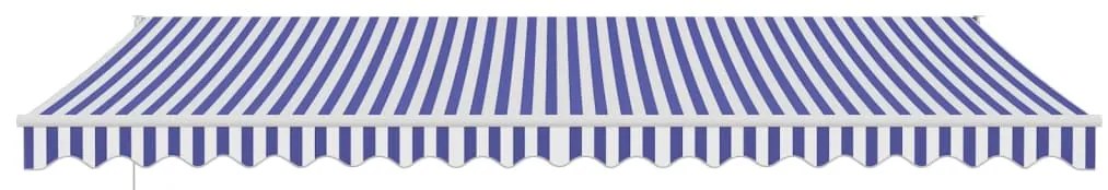 Toldo retrátil automático 5x3 m azul e branco