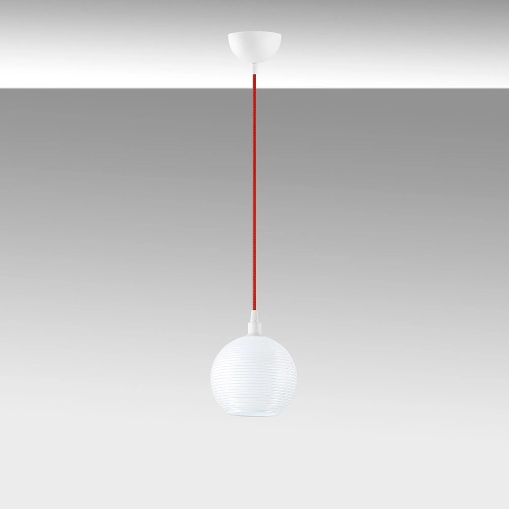 Chandelier Muzo – Branco e Vermelho – 15 x 15 cm