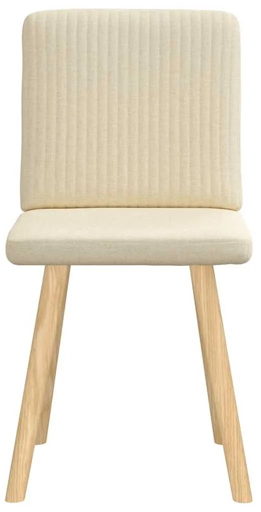 Cadeiras de jantar 2 pcs tecido cor creme
