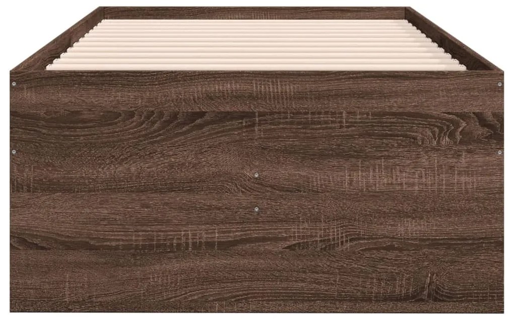 Sofá-cama com gavetas sem colchão 90x190 cm carvalho castanho