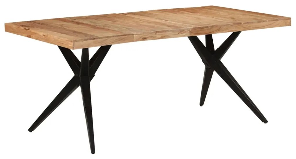 Mesa de jantar 180x90x77 cm madeira de acácia maciça preto