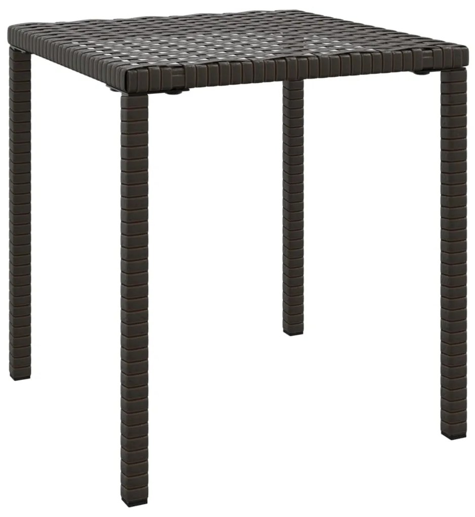 Espreguiçadeiras com mesa 2 pcs vime PE castanho